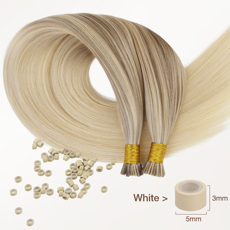 I-Tip Human Hair Extensions with Remy Hair and Keratin Tips - Image 3