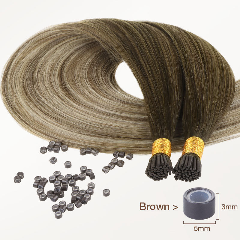 I-Tip Human Hair Extensions with Remy Hair and Keratin Tips - Image 3