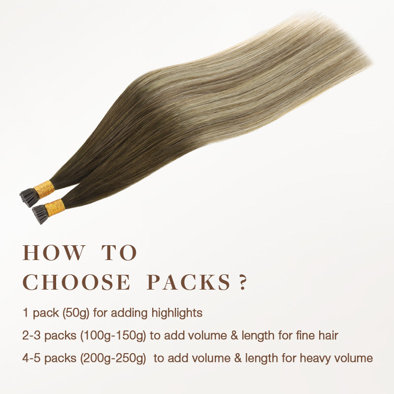 I-Tip Human Hair Extensions with Remy Hair and Keratin Tips - Image 4