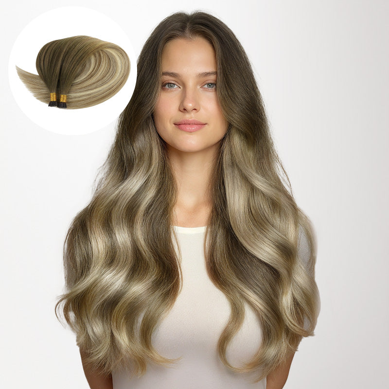 I-Tip Human Hair Extensions with Remy Hair and Keratin Tips