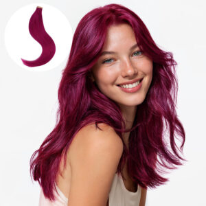 Tape-In Human Hair Extensions with Adhesive Wefts
