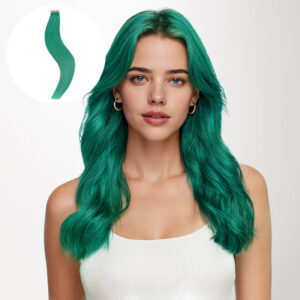 Tape-In Human Hair Extensions with Adhesive Wefts