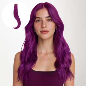 Tape-In Human Hair Extensions with Adhesive Wefts