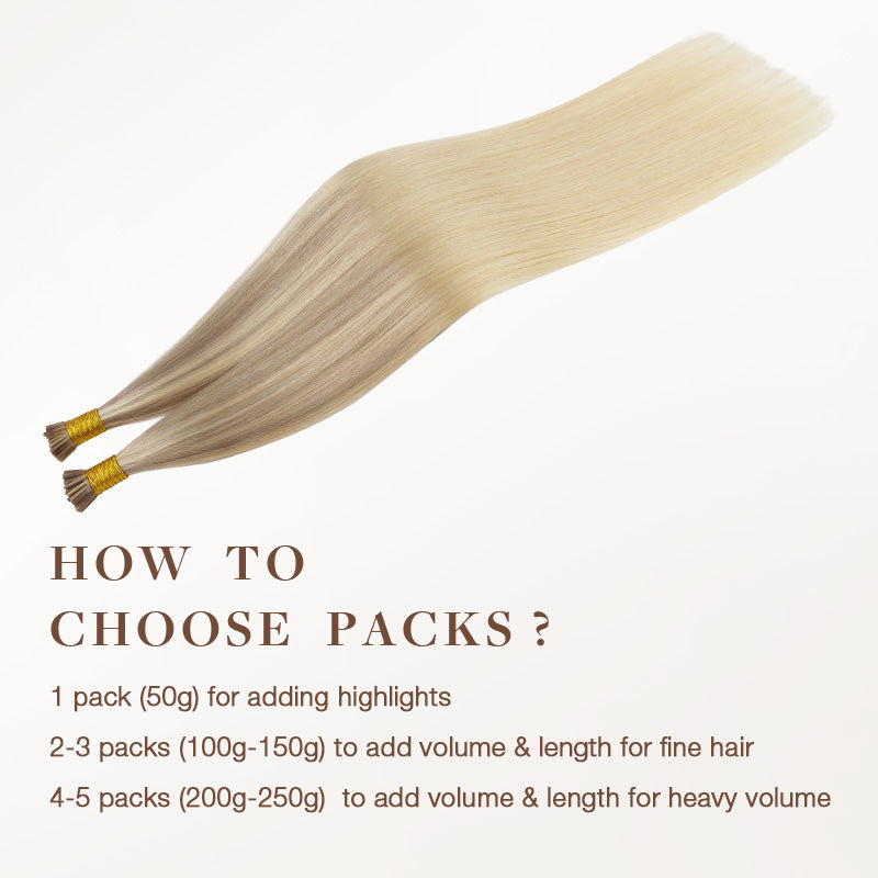 I-Tip Human Hair Extensions with Remy Hair and Keratin Tips - Image 4