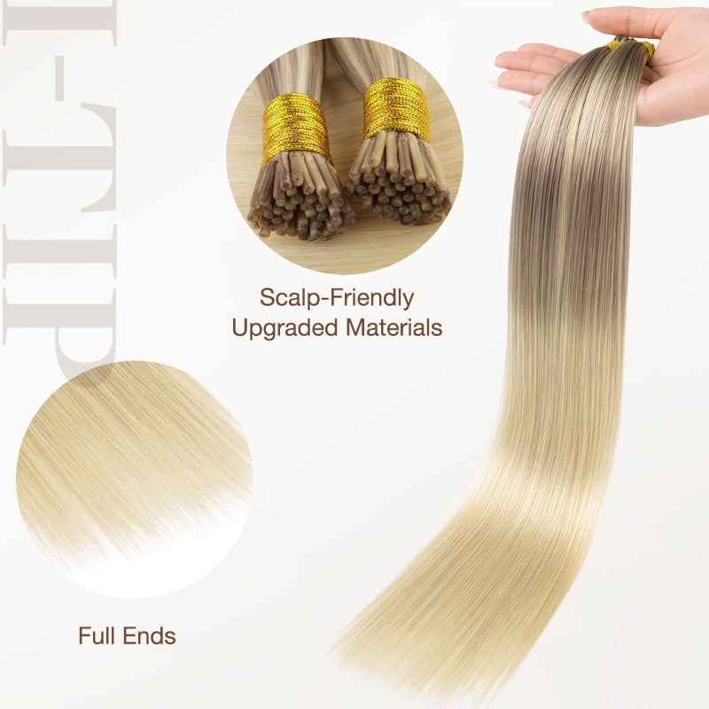 I-Tip Human Hair Extensions with Remy Hair and Keratin Tips - Image 5