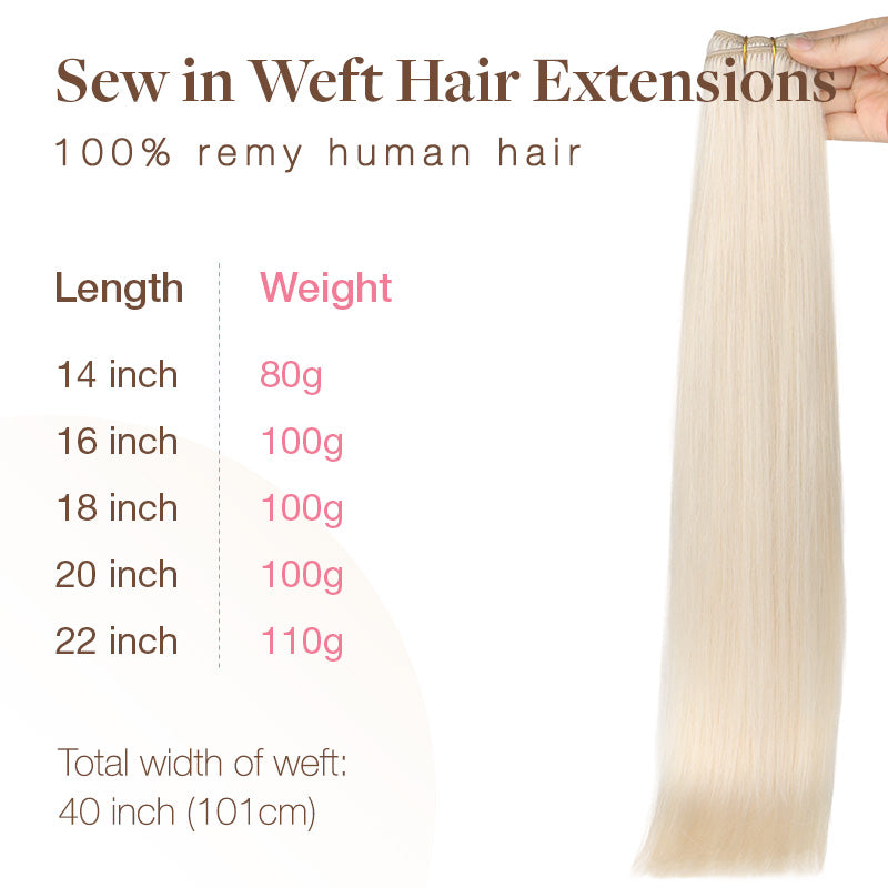 Sew-In Human Hair Weft Extensions with Remy Hair - Image 6