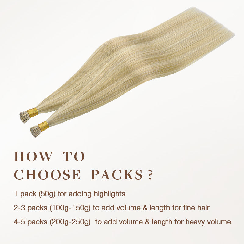 I-Tip Human Hair Extensions with Remy Hair and Keratin Tips - Image 4