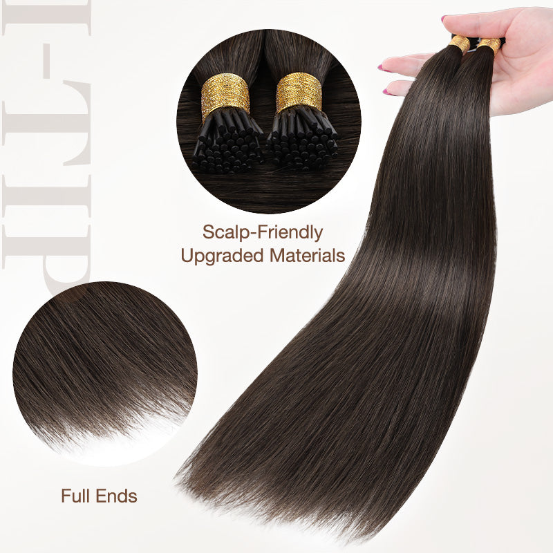 I-Tip Human Hair Extensions with Remy Hair and Keratin Tips - Image 5