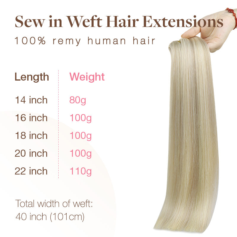 Sew-In Human Hair Weft Extensions with Remy Hair - Image 7